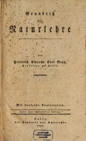 Grundriß der Naturlehre