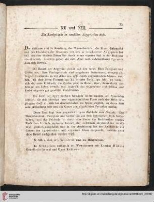 XII und XIII: Ein Landgebäude im veredelten Aegyptischen Style