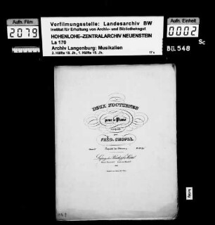 Frédéric Chopin (1810-1849): Deux Nocturnes / pour le Piano / composés / par / Fréd. Chopin / Oeuvre 37 Leipzig, chez Breitkopf & Härtel