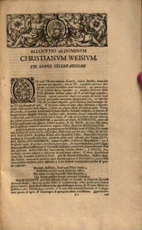Monumentum Roesero-Schmidio-Weisianum, sive oratio, qua ... Jacobus Nicolaus Roeserus ... immisit Samuelem Schmidium ... et ... Christiano Weisio ..., dicata a Godofr. Ludovici
