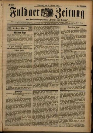 Erste Ausgabe vom Dienstag, den 05. Oktober 1897.