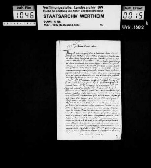 Notariatsinstrument des Johann Jakob Riedinger (sic!) über die Wahl des Landgrafen Felix Egon von Fürstenberg zum Administrator von Murbach und Luders.