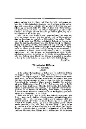 Die materiale Bildung : (Schluß)