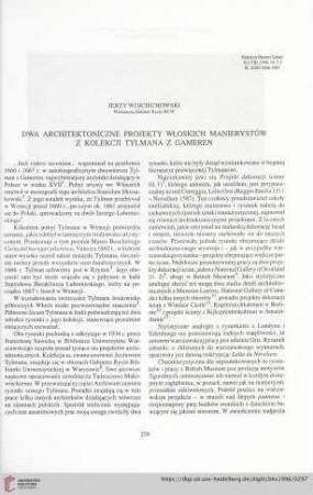 58: Dwa architektoniczne projekty włoskich manierystów z kolekcji Tylmana z Gameren