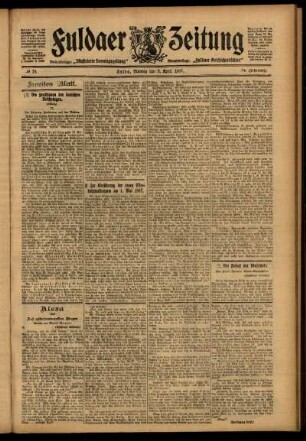 Zweite Ausgabe vom Montag, den 08. April 1907.