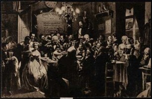 Silvesterfeier im Jahre 1858 im Verein Harmonie : Nach einem Ölgemälde von H. Müller