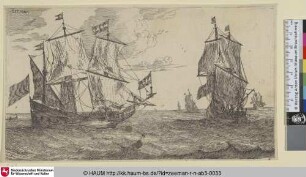[Zwei große Fleuten mit Flaggen; Two Large Flute-Ships with Flags]