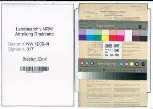 Entnazifizierung Emil Biester , geb. 01.02.1895 (Zollsekretaer)