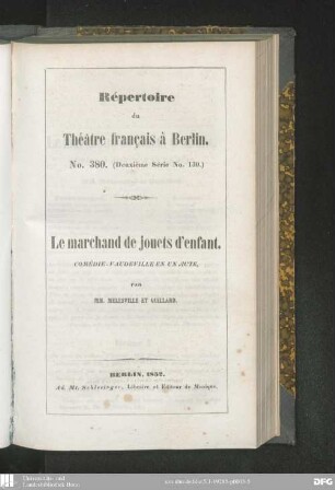 Le marchand de jouets d'enfant : comédie-vaudeville en un acte