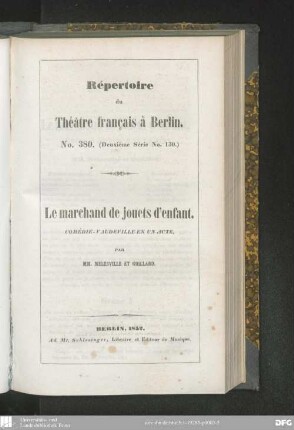 Le marchand de jouets d'enfant : comédie-vaudeville en un acte