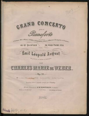 Grand concerto pour le pianoforte [...] avec quintuor : op. 32