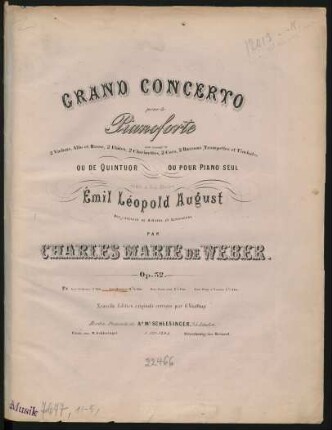 Grand concerto pour le pianoforte [...] avec quintuor : op. 32