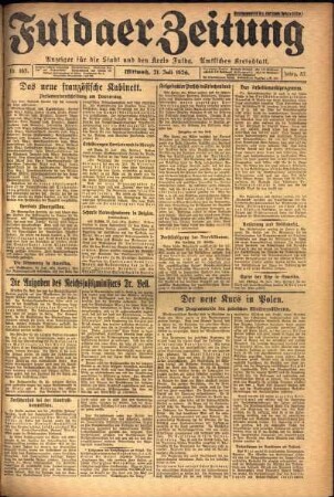 Ausgabe vom Mittwoch, den 21. Juli 1926.