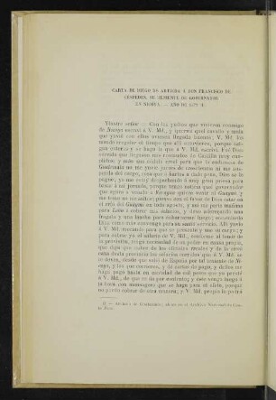 Carta de Diego de Artieda á don Francisco de Céspedes, su teniente gobernador en Nicoya. - Año de 1577 (1).