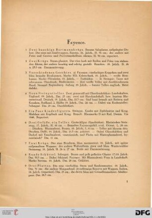 Fayence (Nr. 1-47)