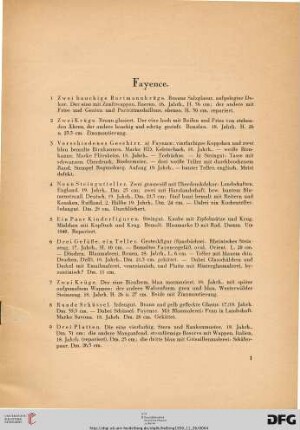 Fayence (Nr. 1-47)