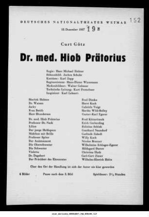 Dr. med. Hiob Präterius