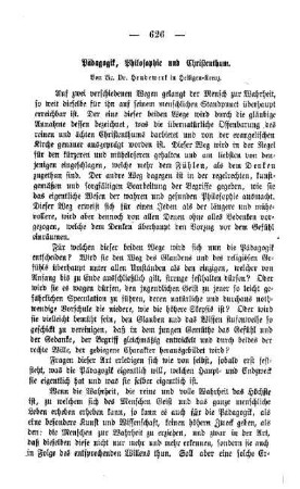 Pädagogik, Philosophie und Christenthum