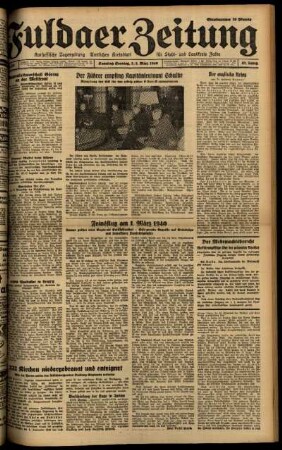 Ausgabe vom Samstag, den 02. März 1940.