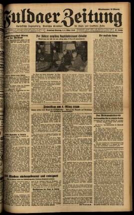 Ausgabe vom Samstag, den 02. März 1940.