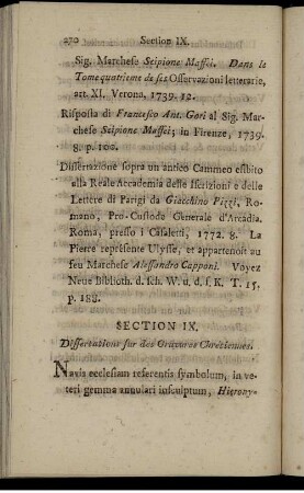 Section IX. Dissertations sur des Gravures Chrétiennes.