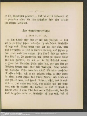 Am Gründonnerstage