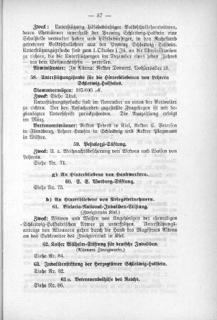 h) An Hinterbliebene von Kriegsteilnehmern.