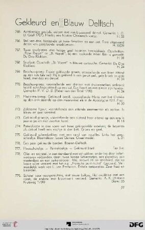 Gekleurd en Blauw Delftsch (Nr. 765-808)