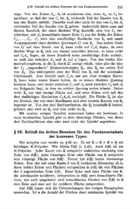 § 68. Schluß des dritten Beweises für den Fundamentalsatz der konvexen Typen.