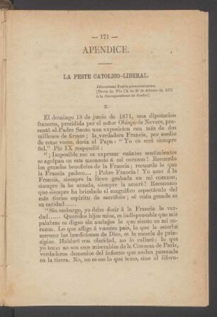 La peste católico-liberal.