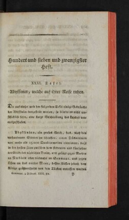 Hundert und sieben und zwanzigster Heft.