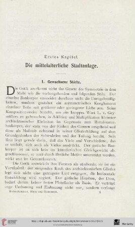 Erstes Kapitel: Die mittelalterliche Stadtanlage