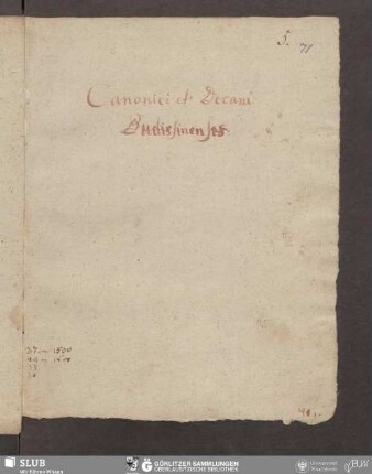 Canonici et Decani Budissinenses