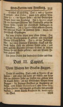 Das III. Capitel. Vom Wapen der Grafen Fugger