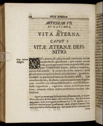 Caput I. Vitæ Æternæ Definitio.