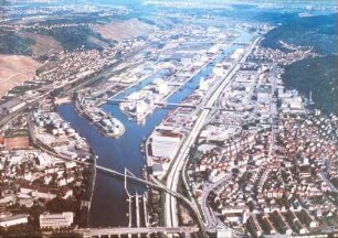 Luftbild vom Hafen Stuttgart/Neckar