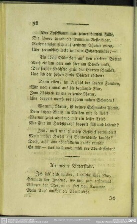 An meine Vaterstadt