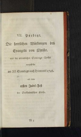 VII. Predigt. Die herrlichen Würkungen des Evangelii von Christo.