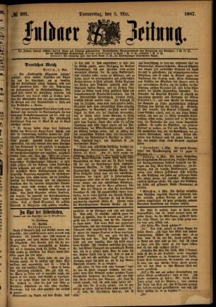 Ausgabe vom Donnerstag, den 05. Mai 1887.