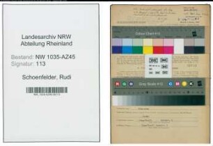 Entnazifizierung Rudi Schoenfelder , geb. 18.08.1910 (Dolmetscher)