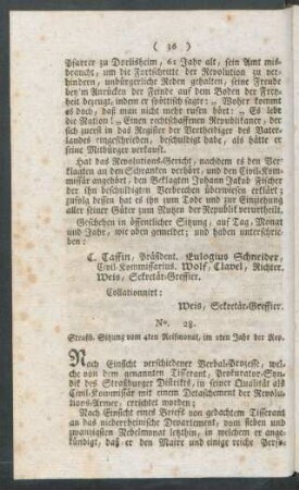 No. 28. Straßb. Sitzung vom 4ten Reifmonat, im 2ten Jahr der Rep.