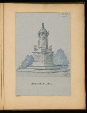 Gefallenendenkmal, Stendal Monatskonkurrenz März 1875: Perspektivische Ansicht