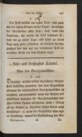 Acht und dreißigstes Kapitel. Von den Gerichtsunkösten