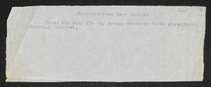 Brief von Gerhart Hauptmann an Heinrich George