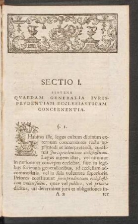 Sectio I. Sistens Quaedam Generalia Iurisprudentiam ...