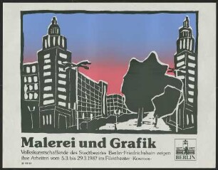 Ausstellungswerbung: "Malerei und Grafik" vom 05. bis zum 29. März 1987