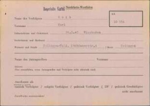 Eintrag in der Bundeszentralkartei (Teil des Testsamples): Geib, Karl