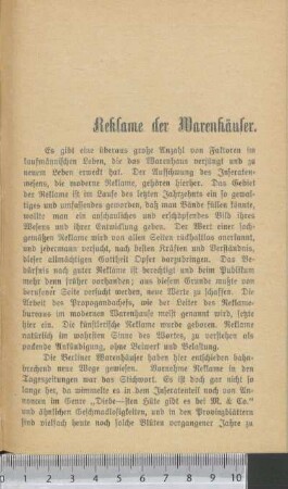 Reklame der Warenhäuser