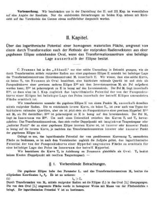 § 1. Vorbereitende Betrachtungen