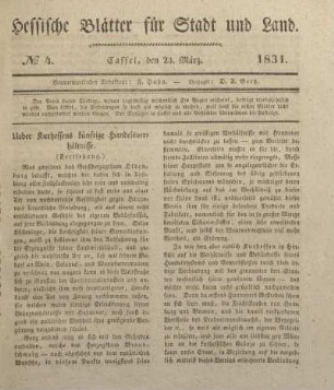 № 4. Cassel, den 23. März. 1831.